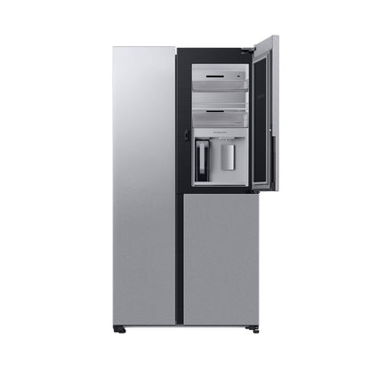 Samsung Food Showcase 595L Side by Side Fridge with Beverage Centre™- Clean Steel