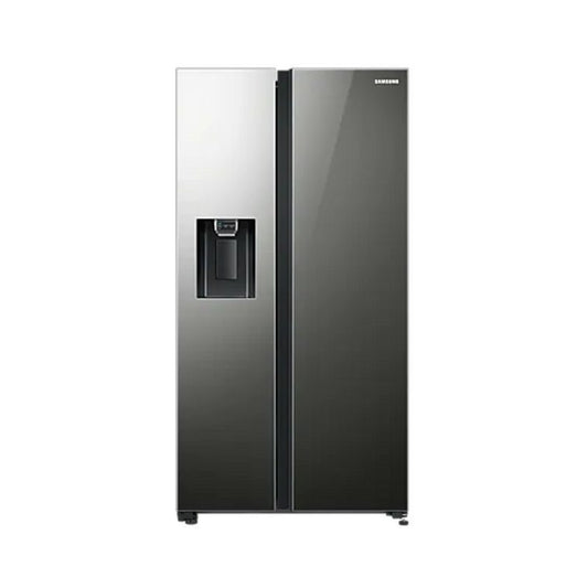 SAMSUNG 617L SIDE BY SIDE FRIDGE WITH AUTO ICEMAKER & DISPENSER - MIRROR BLACK