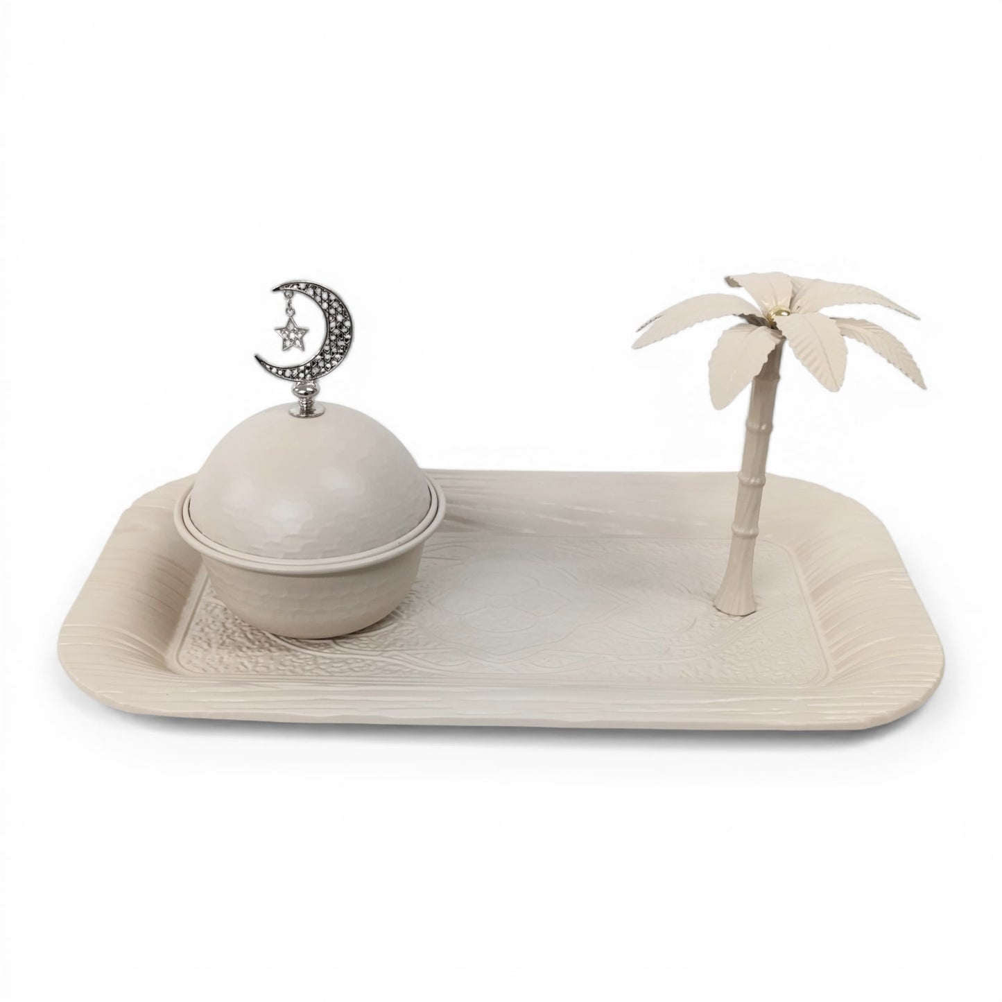 Large Ramadan-themed Date Serving Set Beige