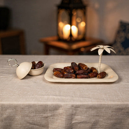 Large Ramadan-themed Date Serving Set Beige