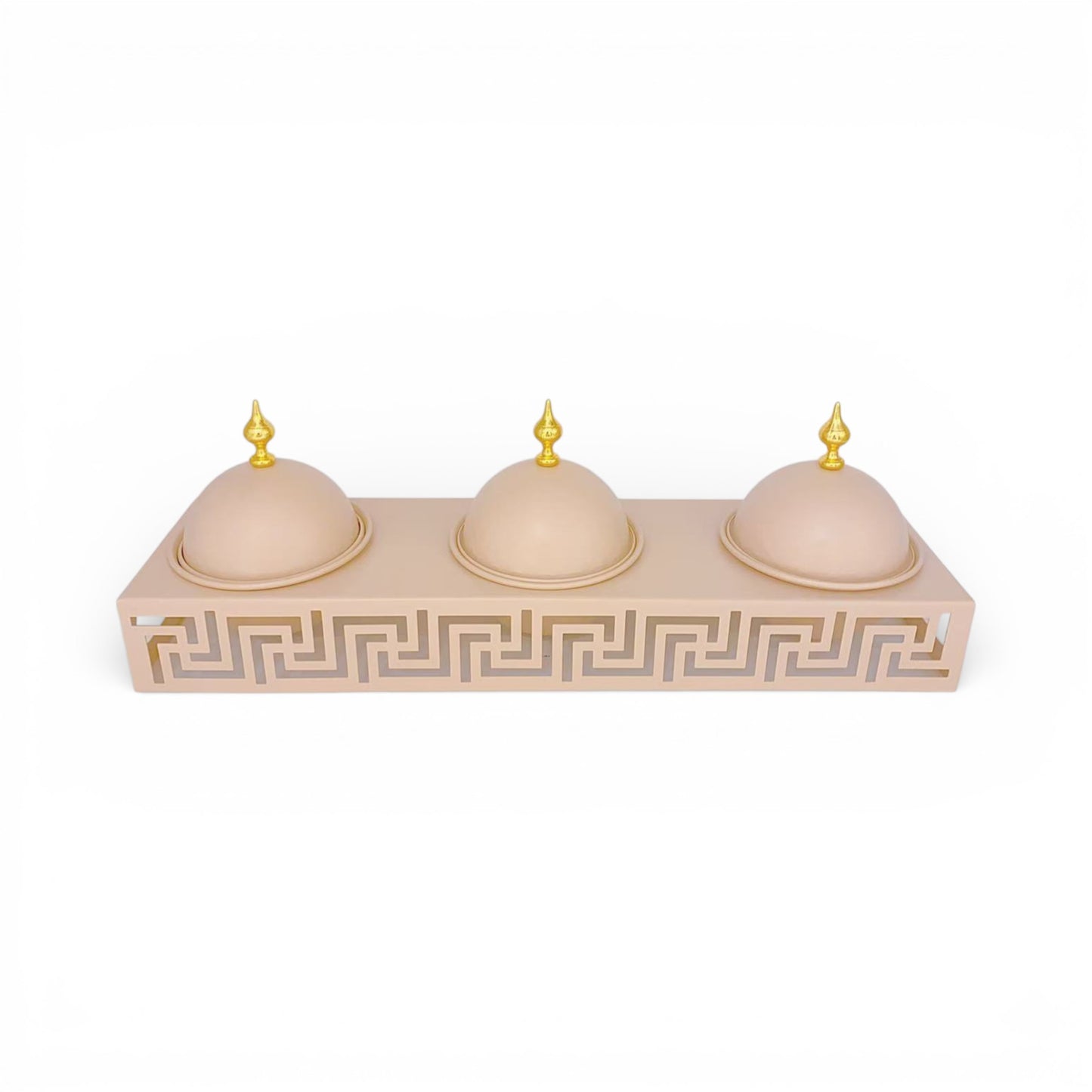 3 Compartment Snack Server Cream & Gold