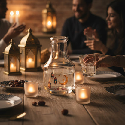 Glass Decanter with Print Clear