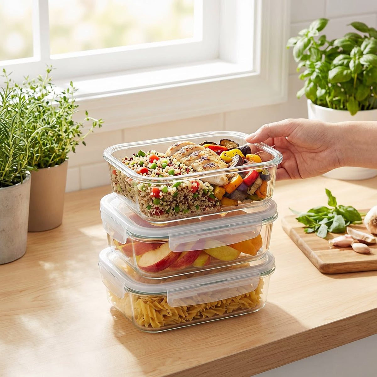 Container Set Packing 3 Piece 640ml Storage Container Set Clear – The Culinarium