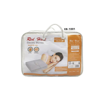 Red Hart 188 x 91cm Single Electric Blanket White