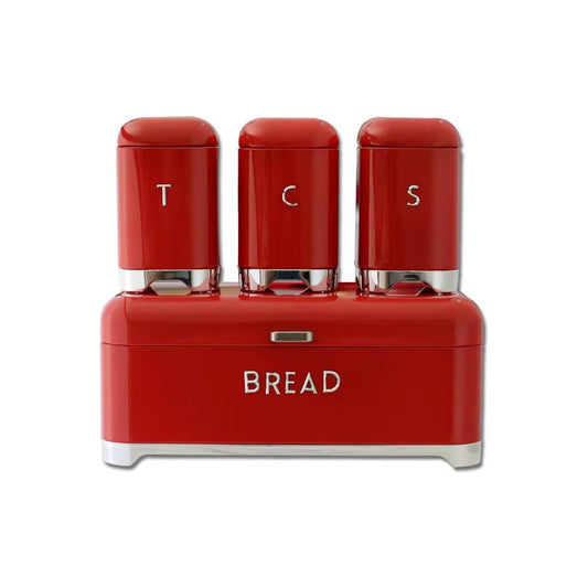 CH 4 Piece Canister Set Red