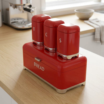 CH 4 Piece Canister Set Red