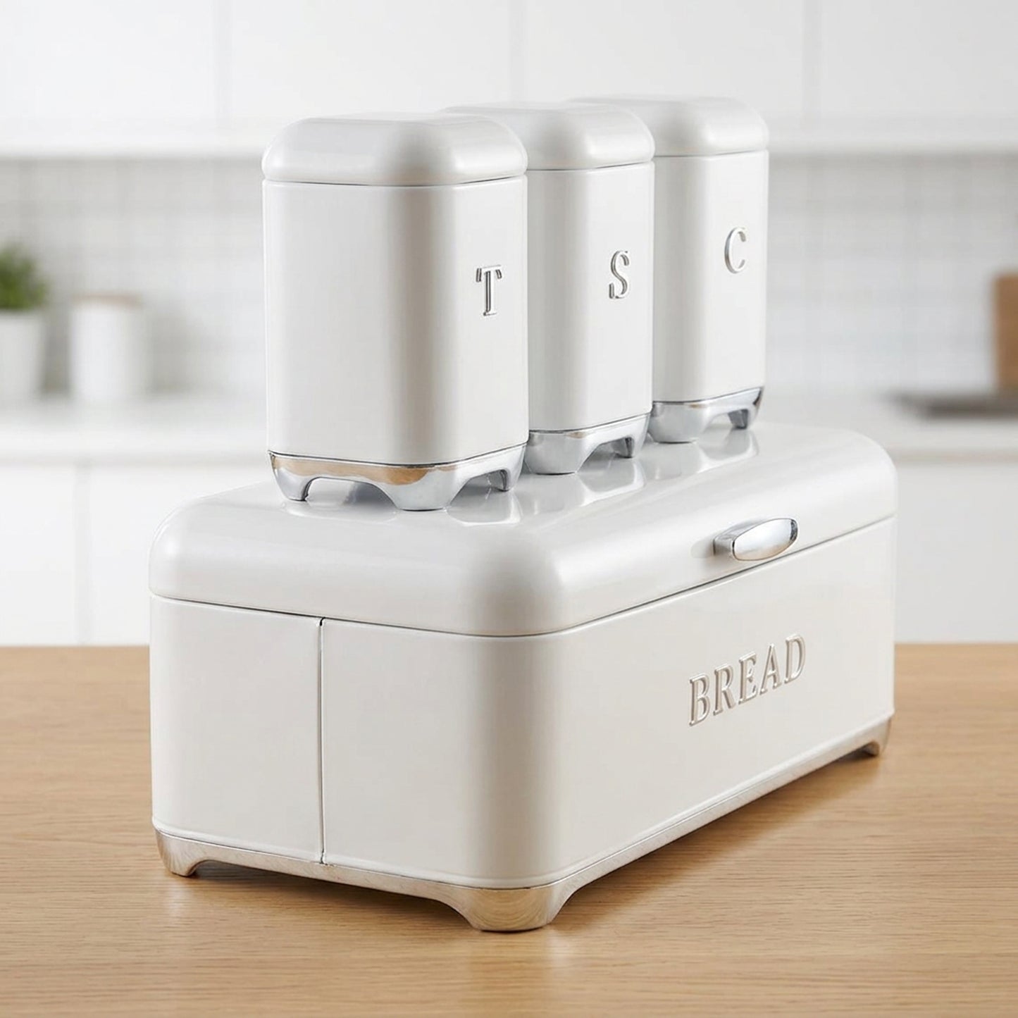 CH 4 Piece Canister Set White