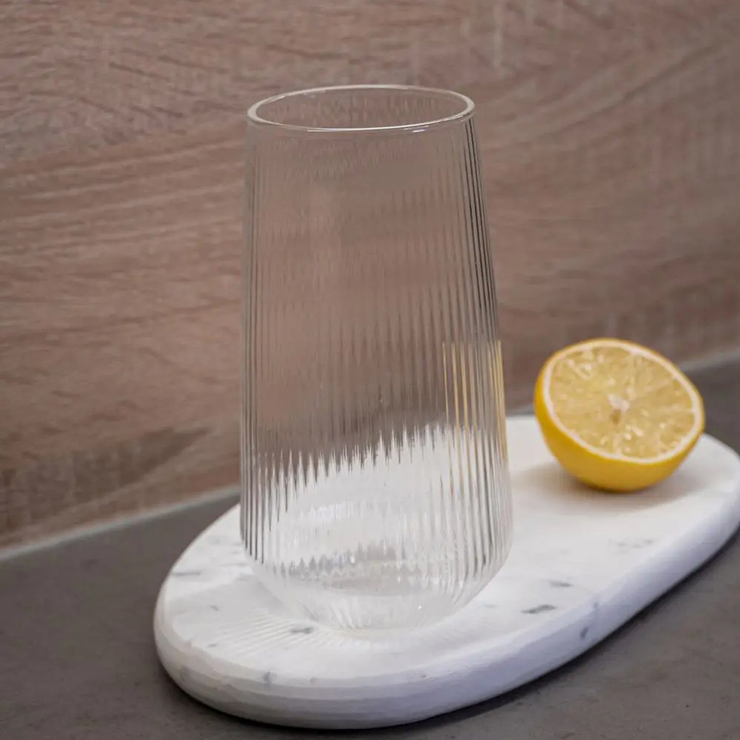 500ml Ribbed Tumbler Clear