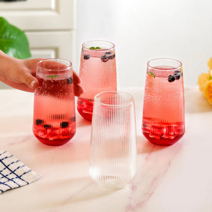 500ml Ribbed Tumbler Clear