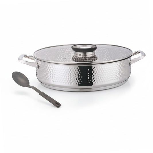 Rolux 40 x 10.5cm Hammered Pot Silver