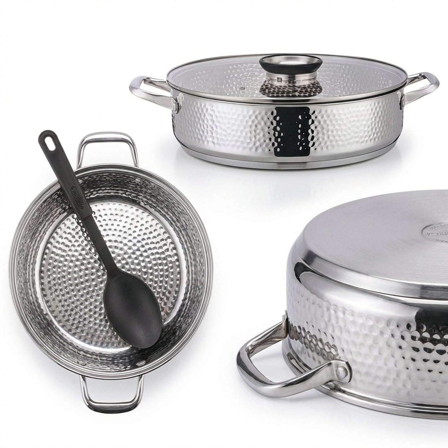 Rolux 40 x 10.5cm Hammered Pot Silver