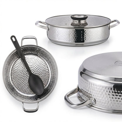 Rolux 40 x 10.5cm Hammered Pot Silver