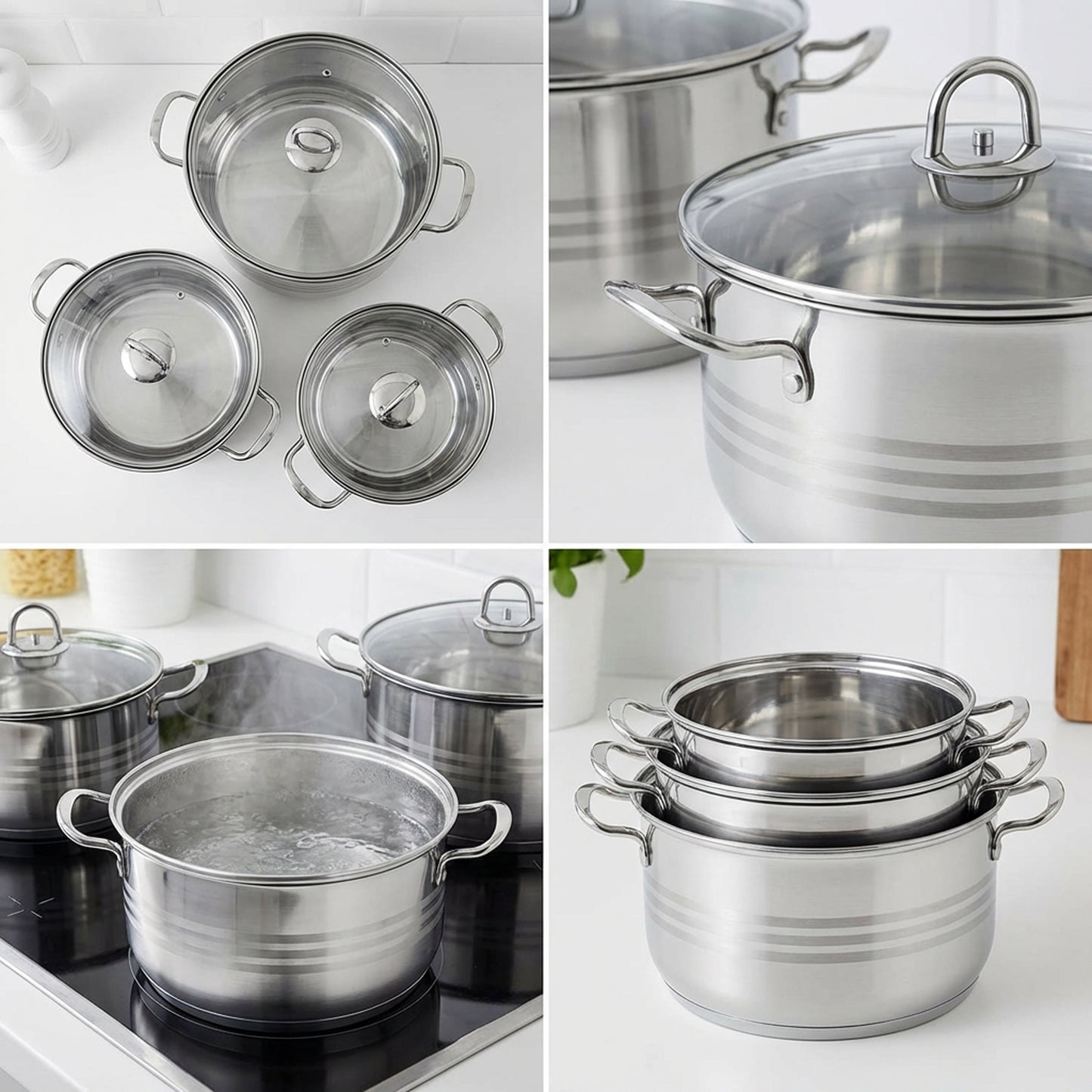 Rolux 6 Piece Cookware Set Silver