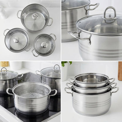 Rolux 6 Piece Cookware Set Silver