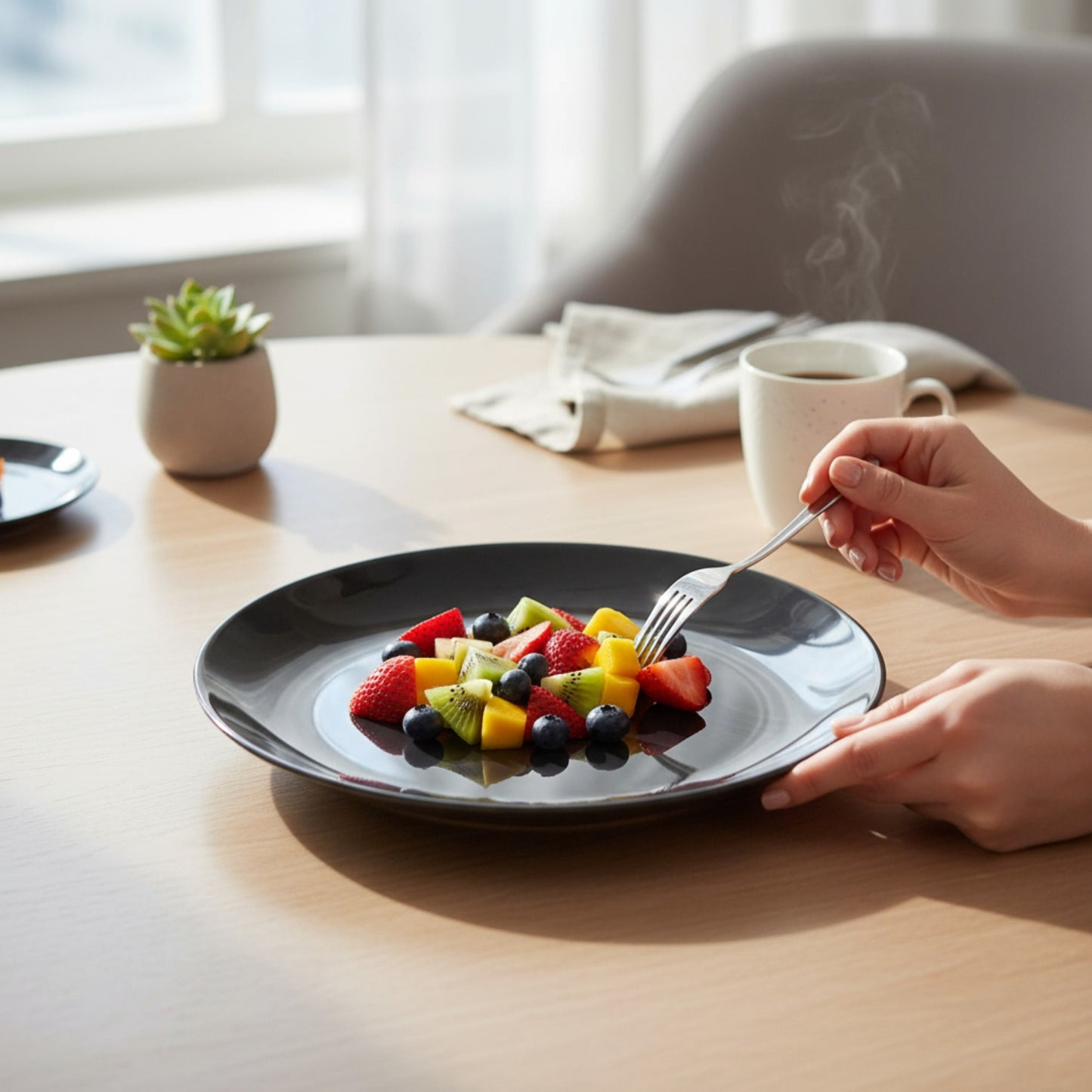 Rolux Opal 4 Piece Plate Set Black