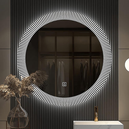 Exotic Designs Round Mirror with LED Light Clear