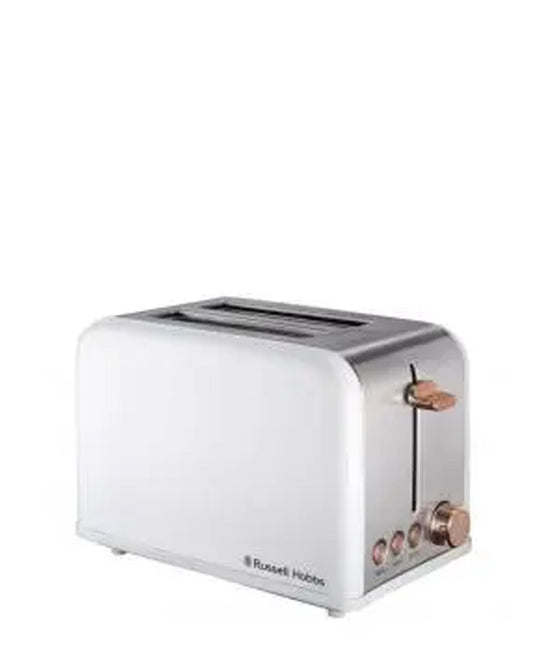 Russell Hobbs 2 Slice Toaster - White & Rose Gold