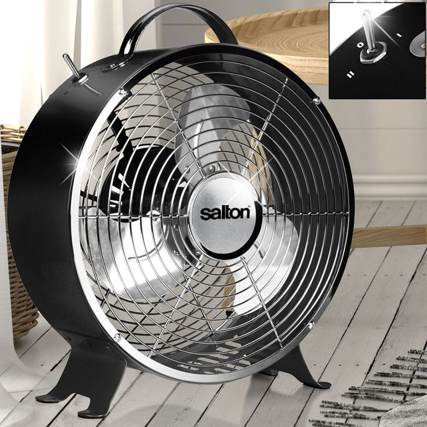 Salton 20cm Retro Fan Black