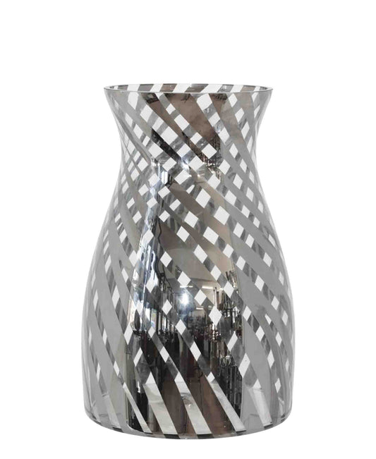 Urban Decor Genda Stripe Vase 30 x 19cm - Silver