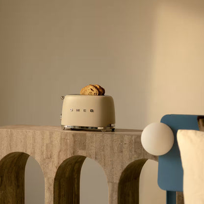Smeg Retro 2 Slice Matte Toaster Moonlight