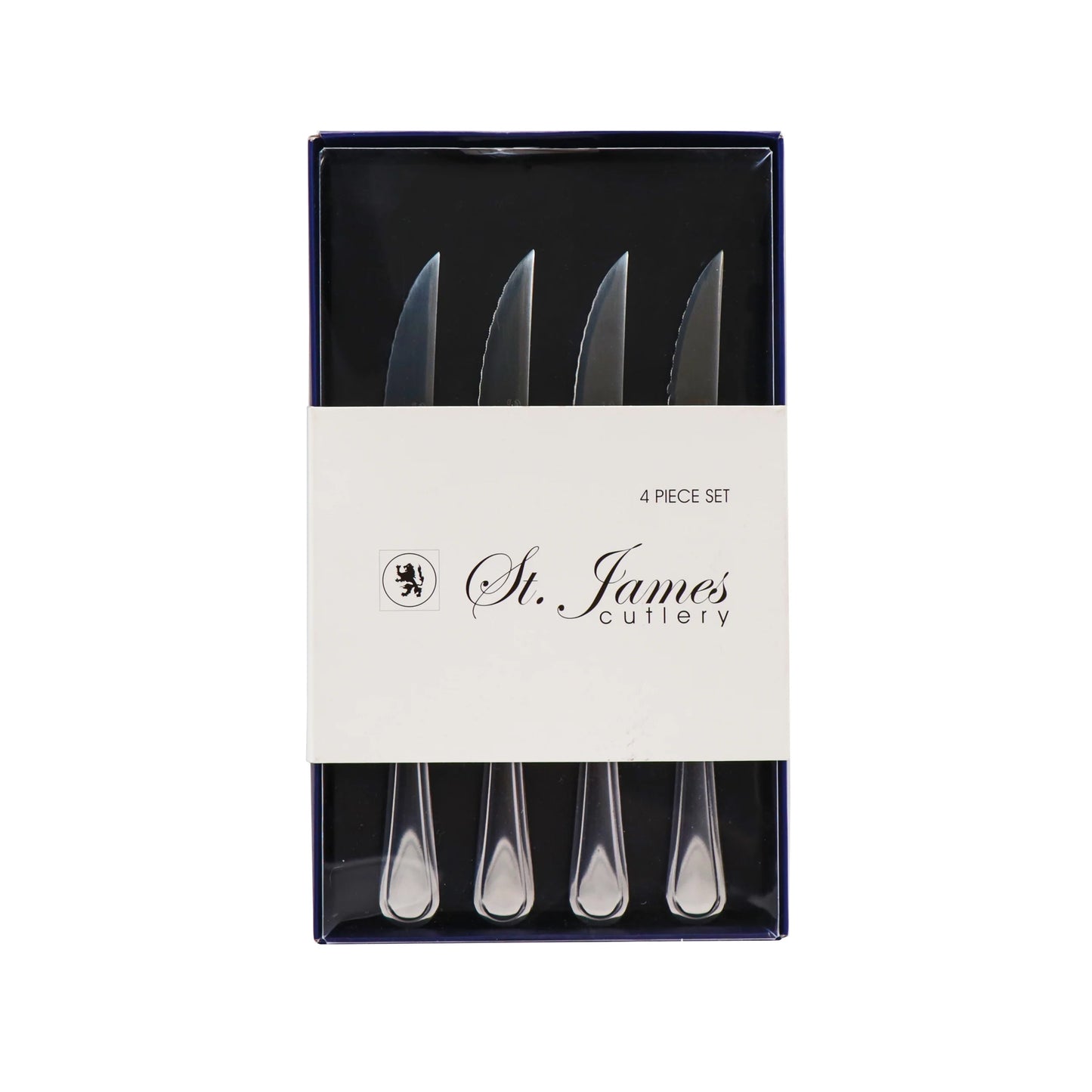 St James Bristol 4 Piece Steak Knives Set Silver