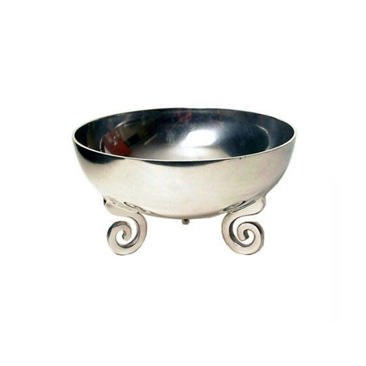 Urban Decor 26cm Swirl Footed Deep Bowl Silver