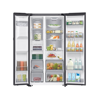 Samsung 594L AI Family Hub Side By Side Fridge with Water Dispenser Dark Grey
