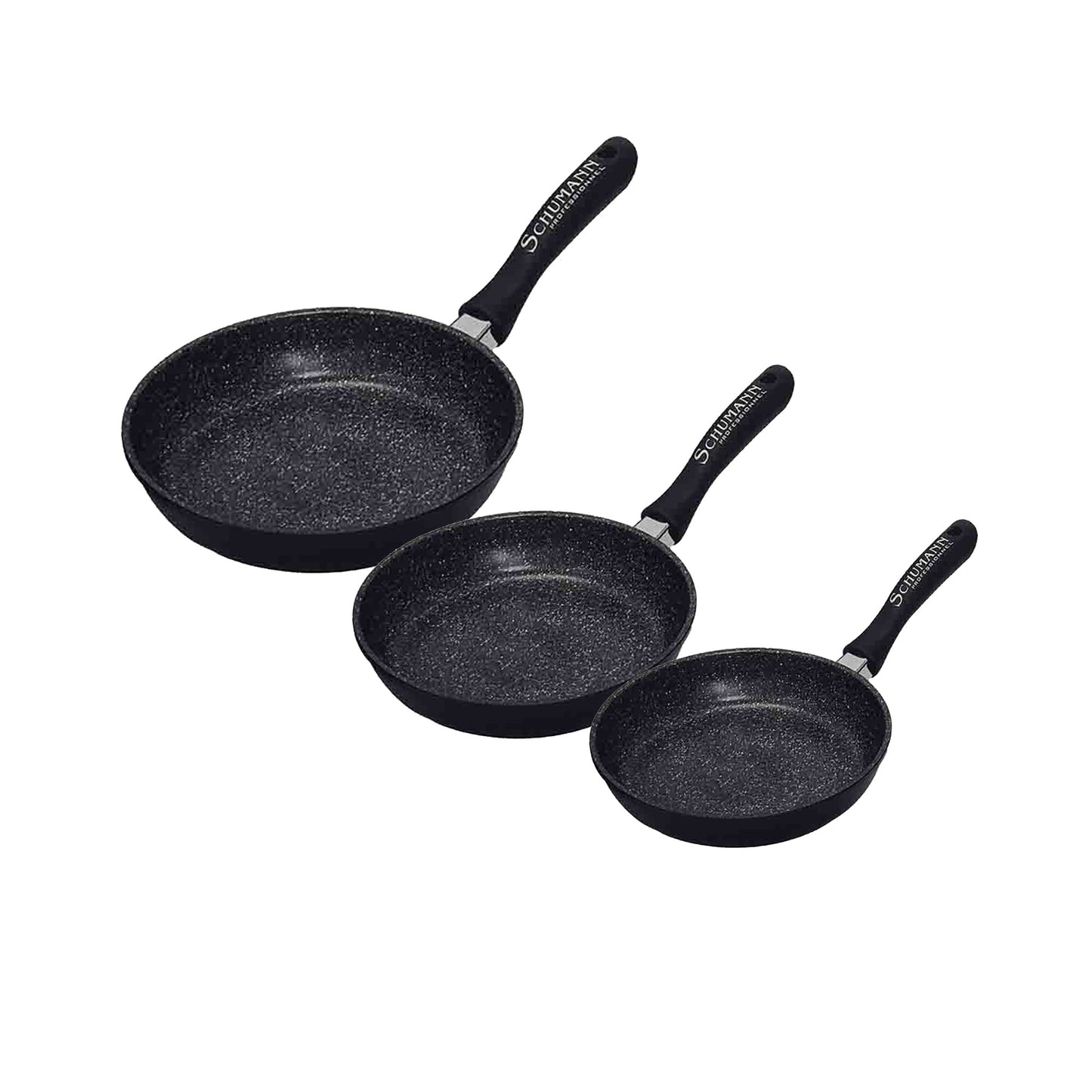 Schumann 3 Piece Fry Pan Set - Black