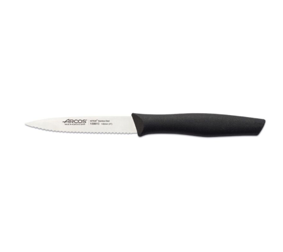 Arcos 10cm Serrated Paring Knife Black