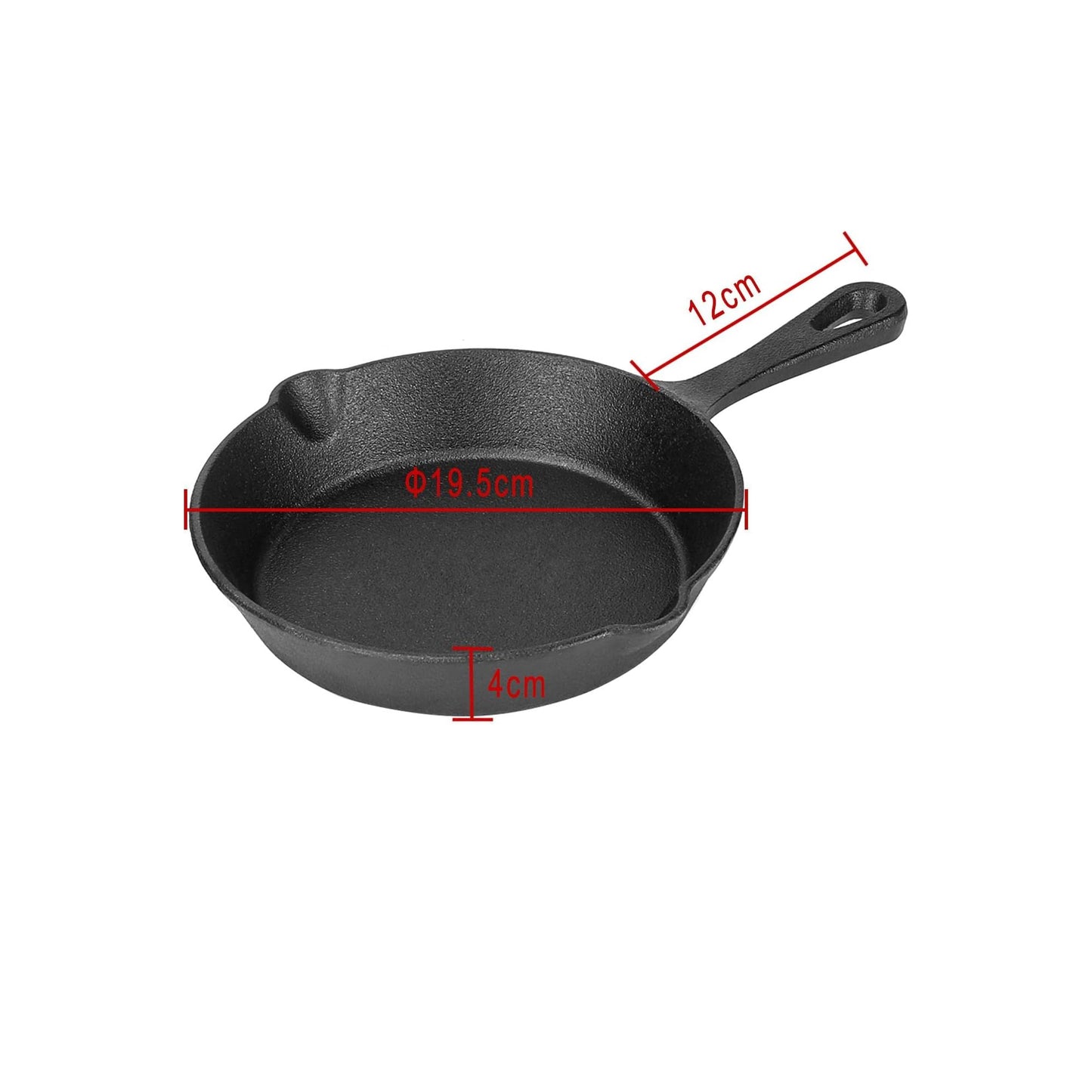 Kitchen Life 3 Piece Cast Iron Frying Pan Set Black