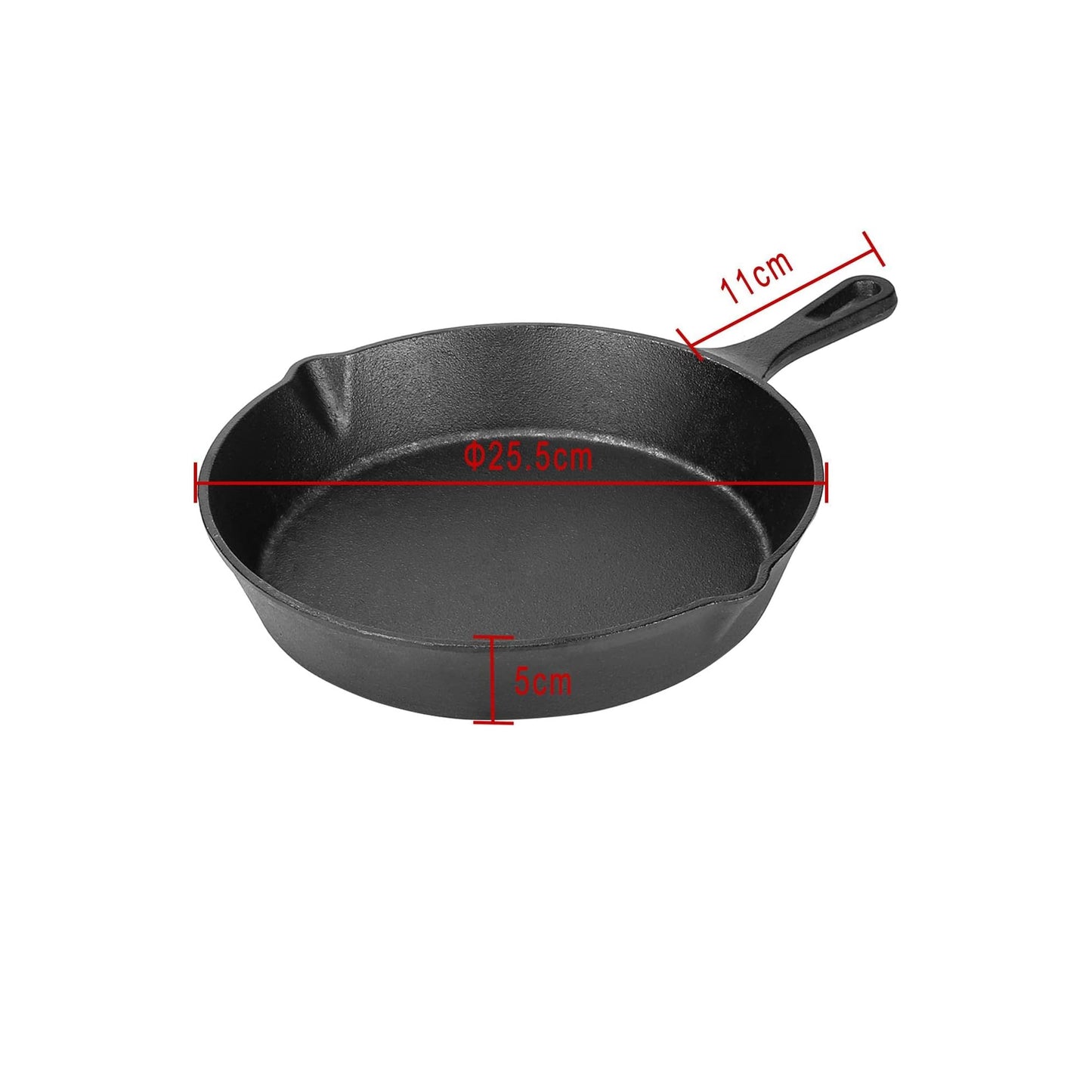 Kitchen Life 3 Piece Cast Iron Frying Pan Set Black