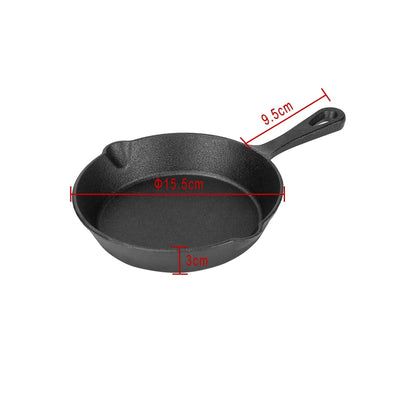 Kitchen Life 3 Piece Cast Iron Frying Pan Set Black