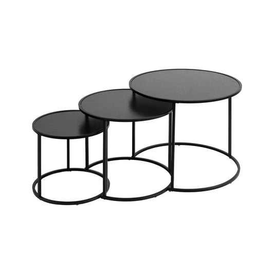 Atmosphera 3 Piece Noan Side Table Set Black