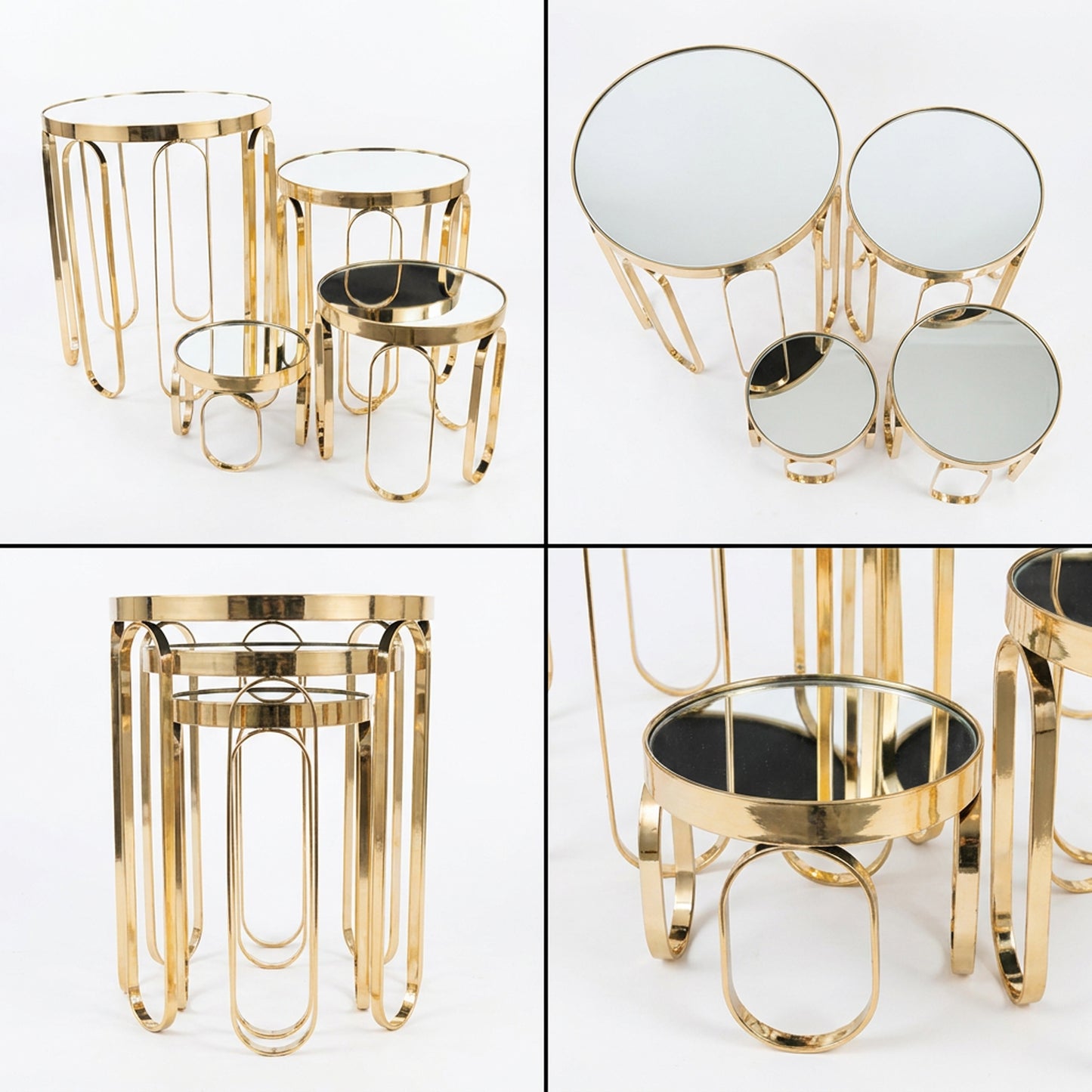 4 Piece Dessert Stand Set Gold
