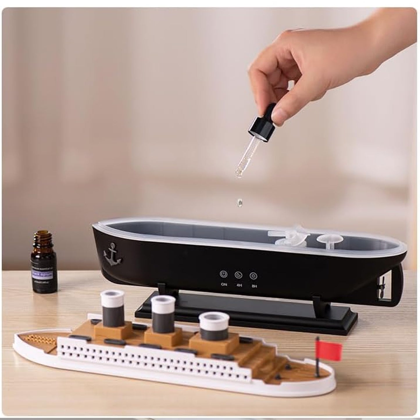 Ship 250ml Remote Control Ultrasonic Jellyfish Aroma Diffuser Black