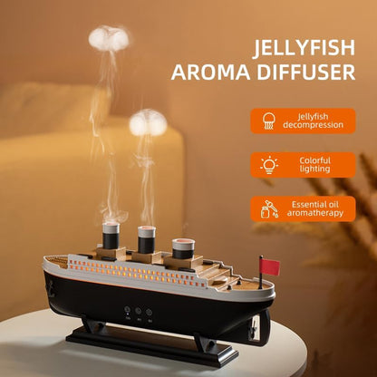 Ship 250ml Remote Control Ultrasonic Jellyfish Aroma Diffuser Black