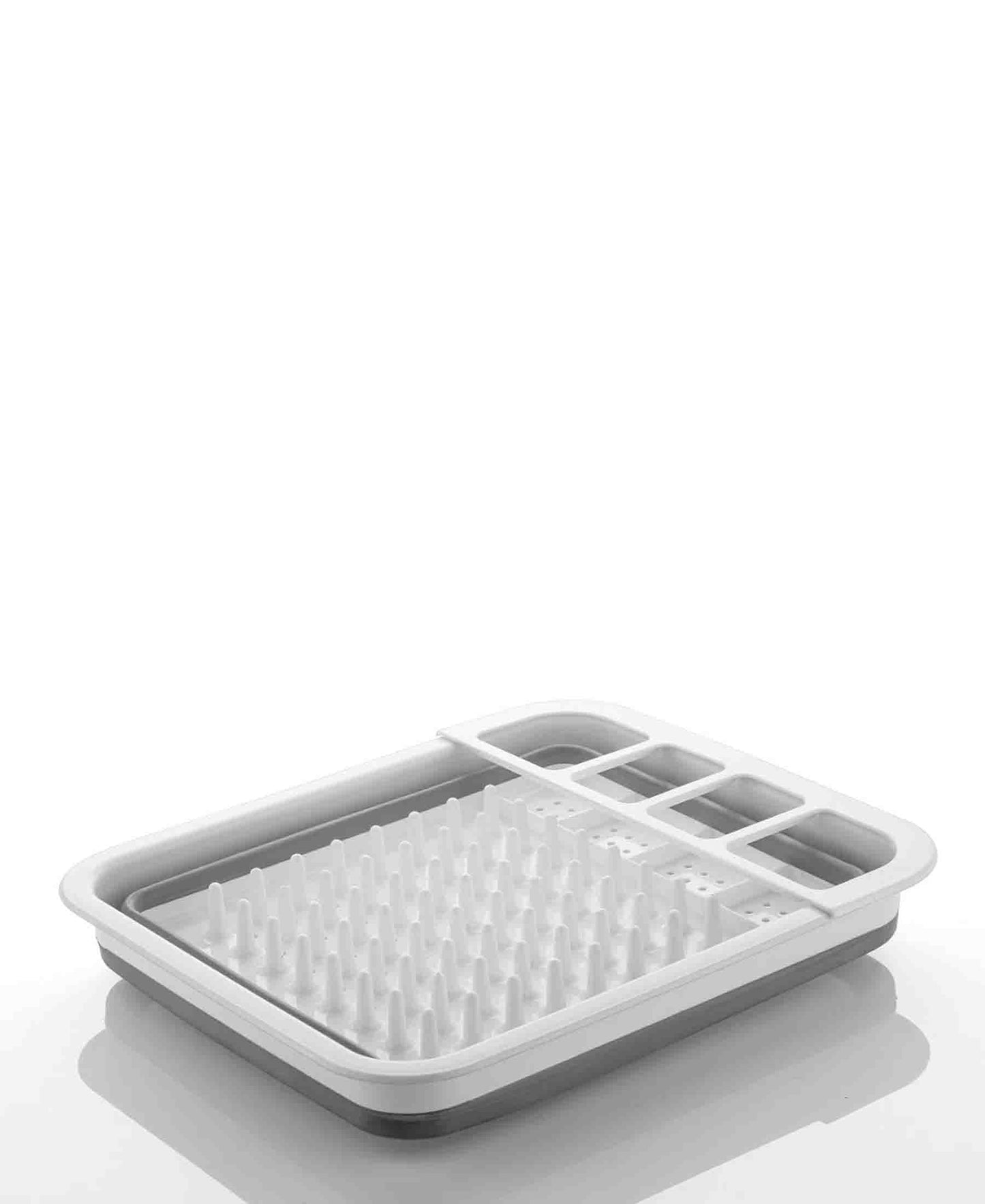 Kitchen Life Collapsible Folding Dish Drying Rack - Grey & White