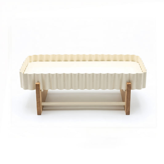 Wooden Cake Stand Cream