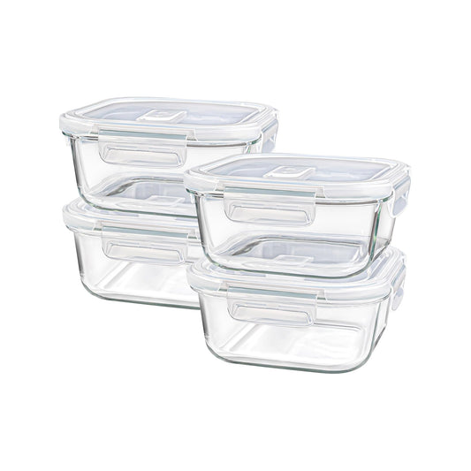 4 Piece 370ml Storage Container Set Clear
