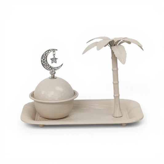 Small Ramadan-themed Date Serving Set Beige