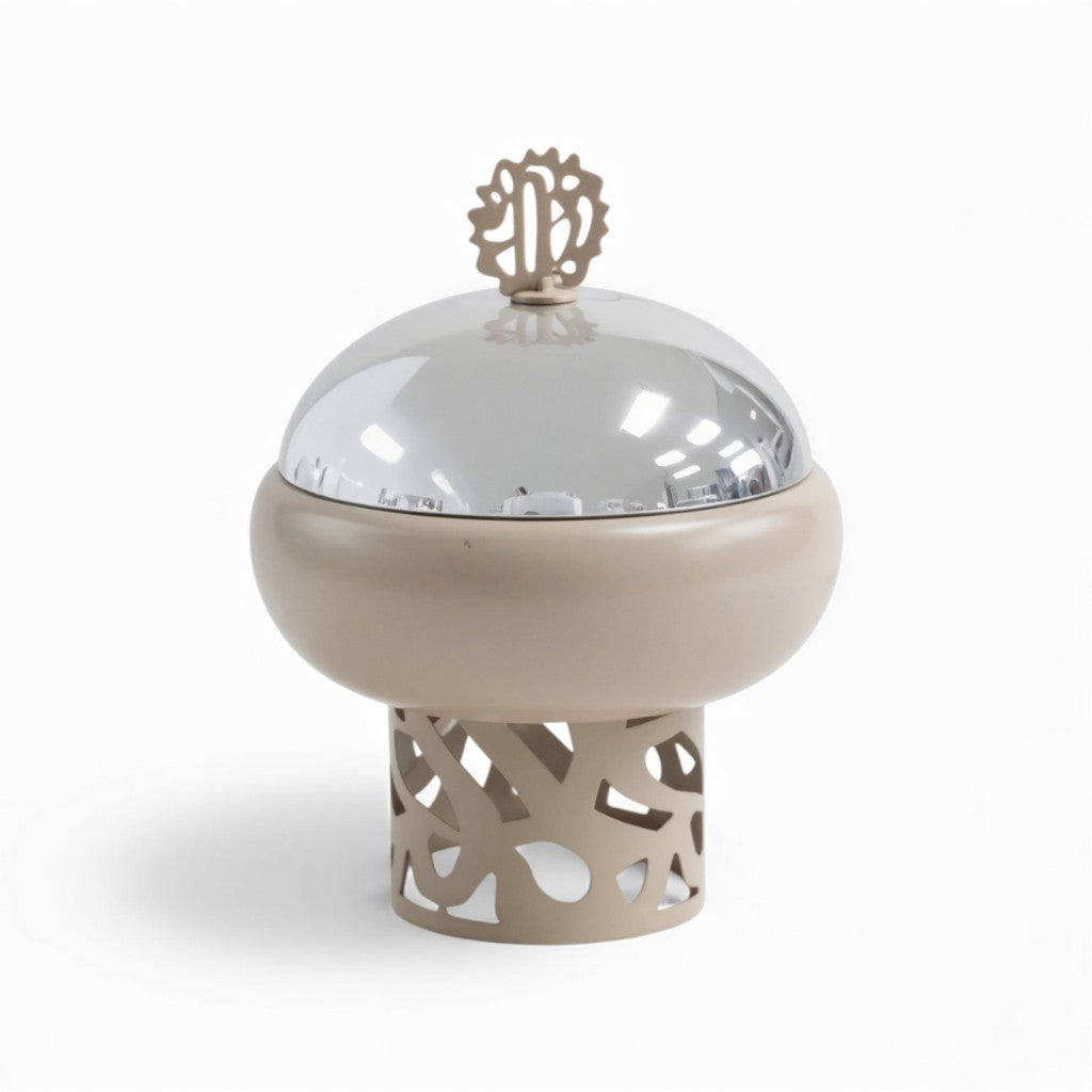 400ml Sugar Bowl Beige & Stainless Steel