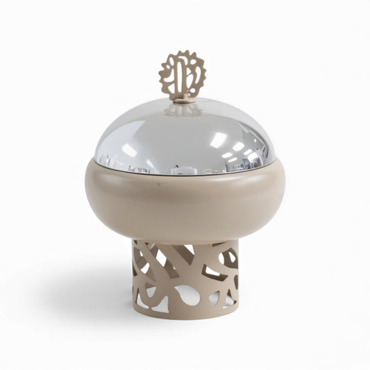 400ml Sugar Bowl Beige & Stainless Steel