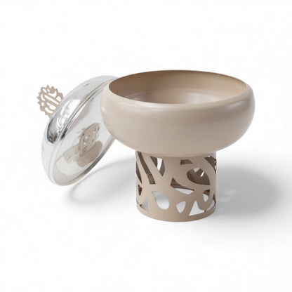 400ml Sugar Bowl Beige & Stainless Steel