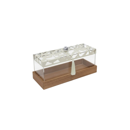Calligraphy Design Small Wooden Serving Tray Clear