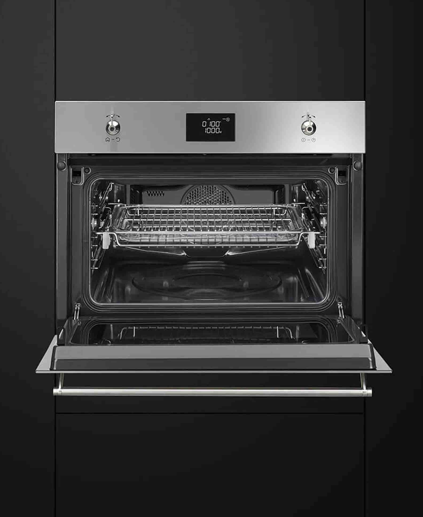 Smeg BuiltIn Compact Combination Microwave Oven Silver The Culinarium