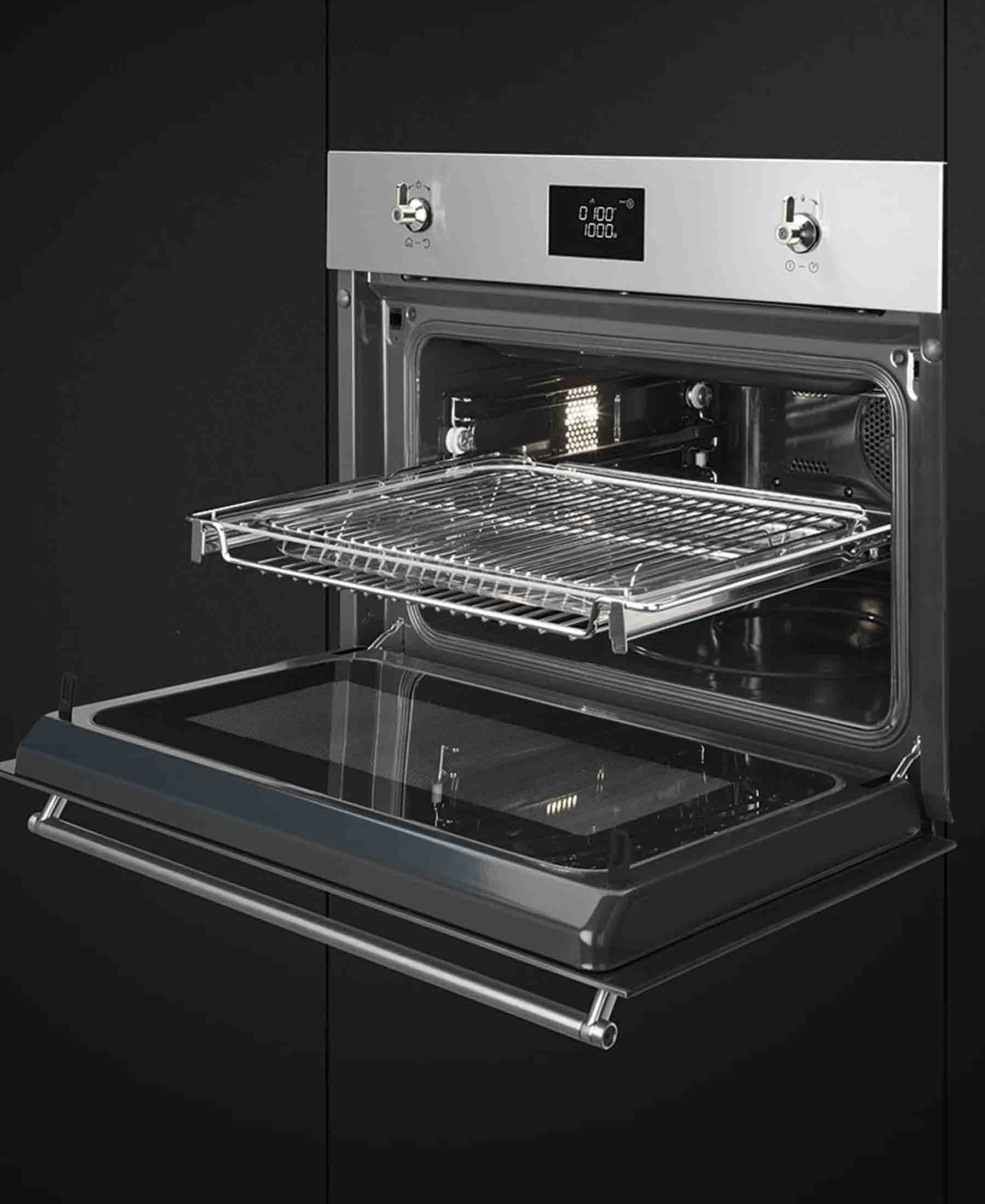 Smeg BuiltIn Compact Combination Microwave Oven Silver The Culinarium