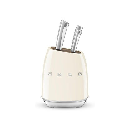 Smeg Stainless Steel Knife Block Set Cream