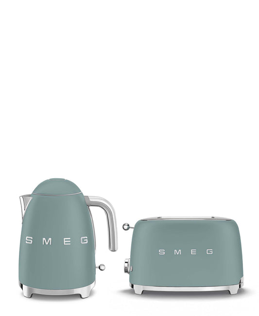 Smeg Kettle & Toaster Retro Matte Combo - Emerald Green