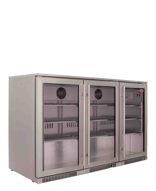 SnoMaster 300L Stainless Steel Undercounter Beverage Cooler - Silver