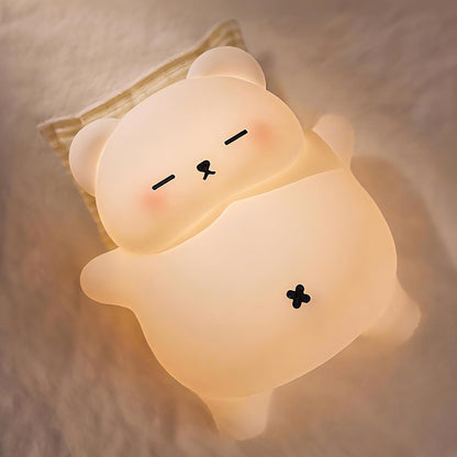 Snoring Bear Baby Night Light White